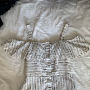 Striped Cream and Blue Sundress